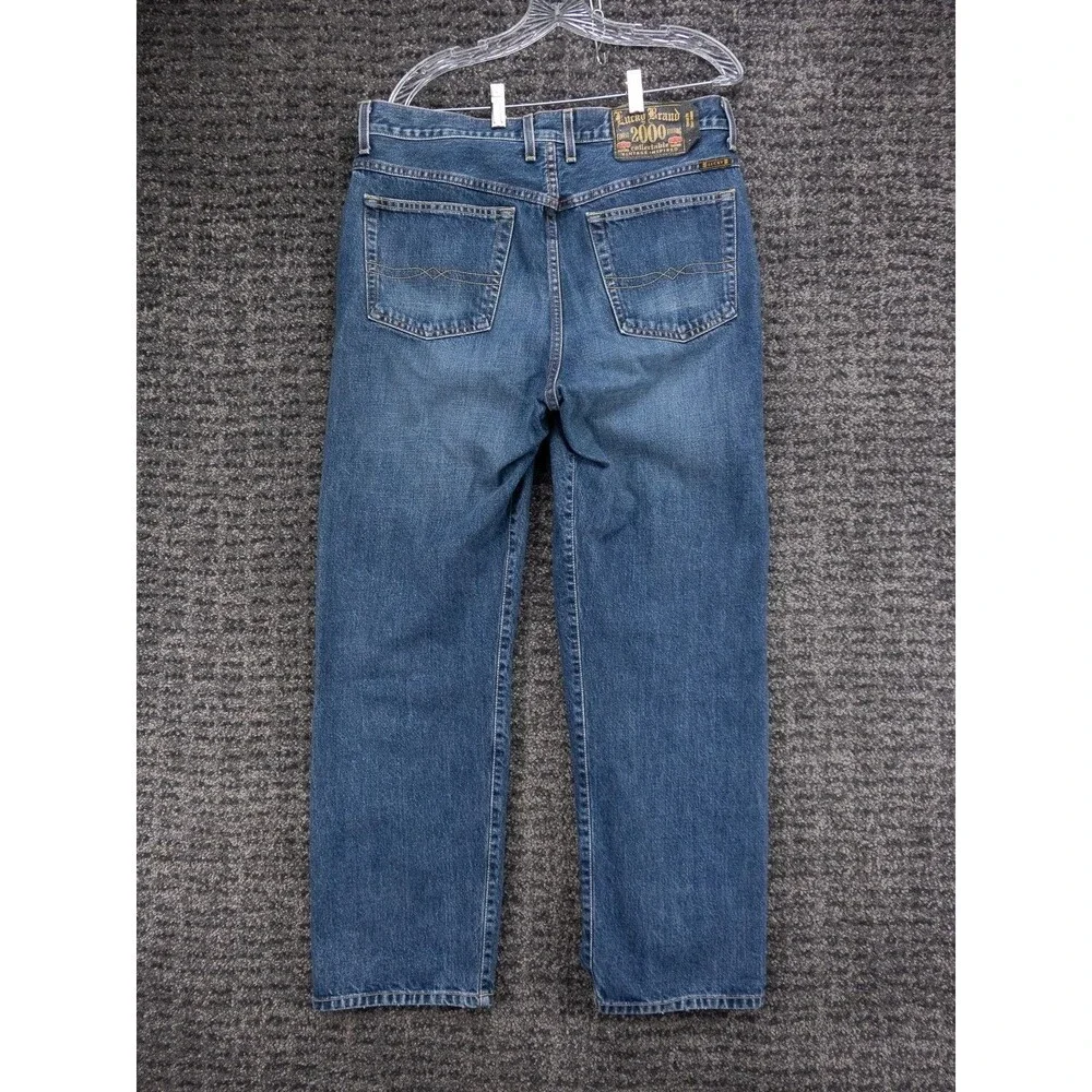 Vintage Lucky Brand Jeans Mens 34x30 Blue Vintage Fit Button Fly Denim Made USA